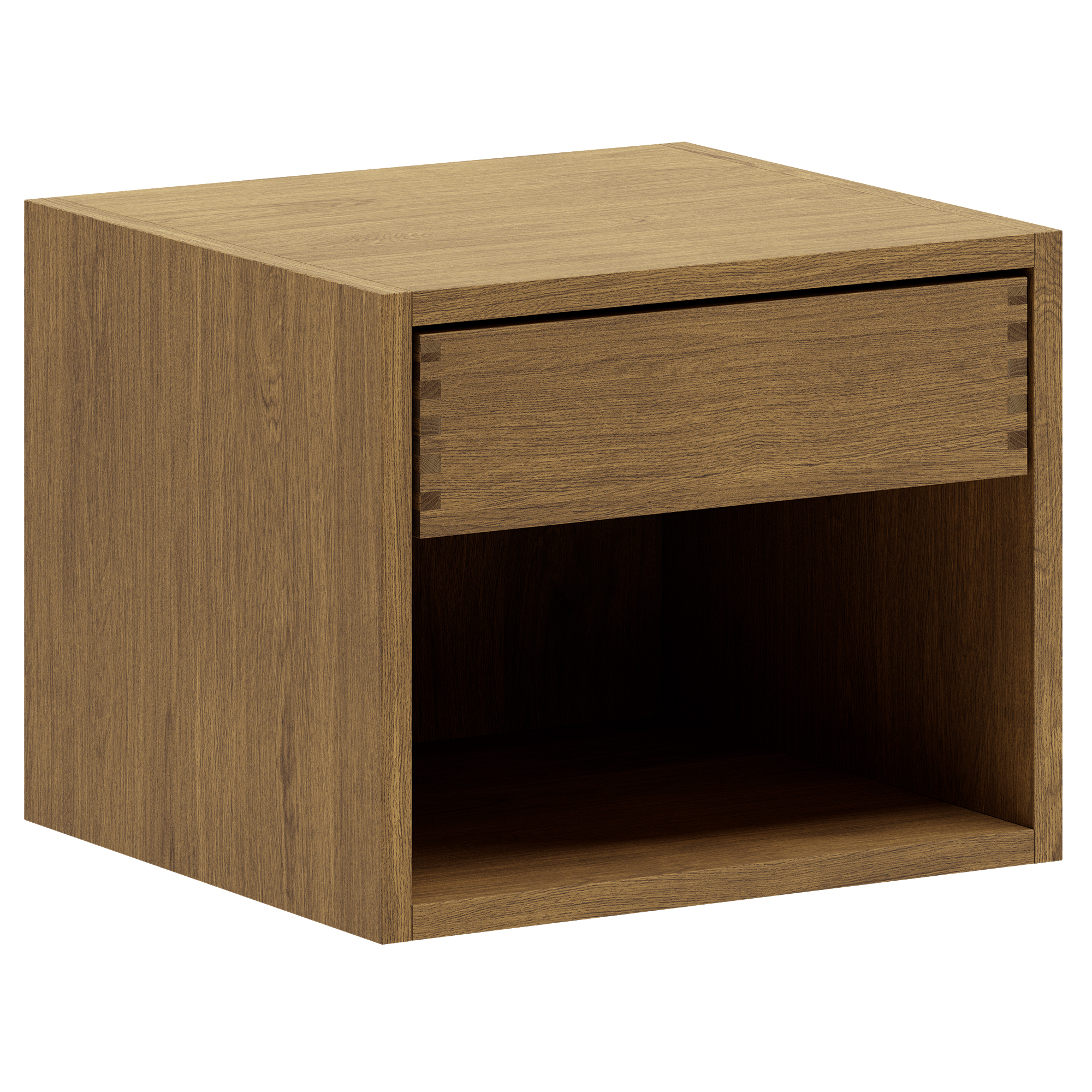 40 cm Mörkoljerad Just Wood Snickare Sängbord med 1 låda