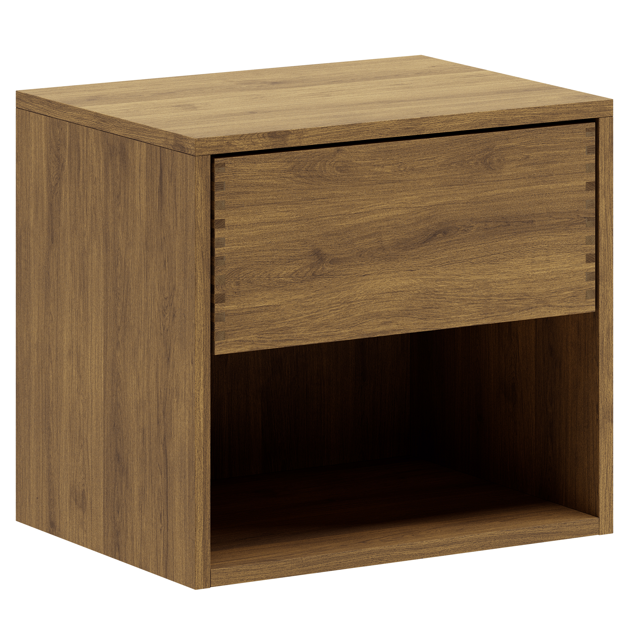50 cm Mörkoljerad Just Wood Snickare Sängbord med 1 låda